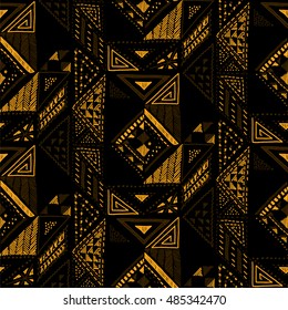Seamless geometric pattern in aztec style. Tribal ethnic vector texture. Figure tribal embroidery. Indian, Mexican, folk pattern.