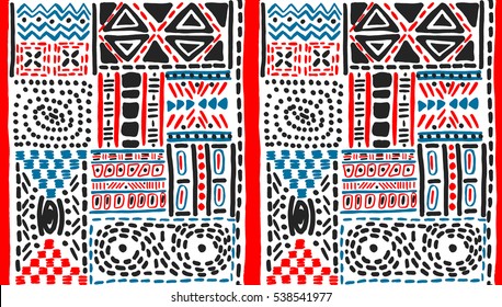 Seamless geometric pattern in Aztec style. Tribal ethnic vector texture. Figure tribal embroidery. Indian, Mexican, folk pattern.