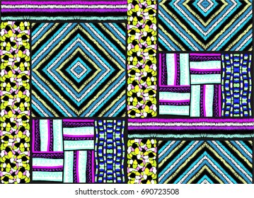 Seamless geometric pattern in Aztec style. Tribal ethnic vector texture. African drawing markers. Figure tribal embroidery. Indian, Mexican, folk pattern.