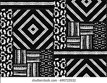 Seamless geometric pattern in Aztec style. Tribal ethnic vector texture. African drawing markers. Figure tribal embroidery. Indian, Mexican, folk pattern.