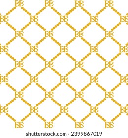 Seamless Geometric Pattern of B Letter with Dots. Design for textile, leather goods, tile, napkin and etc.