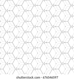 Seamless geometric pattern. Background of abstract hexagons. Vector illustration.