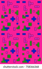 Seamless geometric pattern. Background with pixels. Vector illustration.