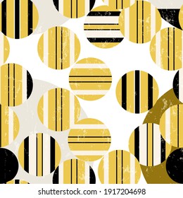 seamless geometric pattern background, retro, vintage style, with circles, paint strokes and splashes