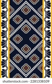 Seamless geometric pattern for background, rug, wallpaper, clothing, wrap, batik, fabric, vector illustration. Embroidery style.