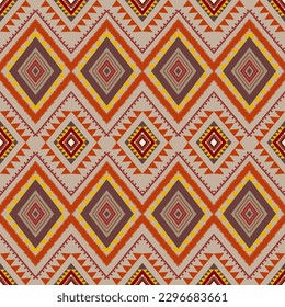 Seamless geometric pattern for background, rug, wallpaper, clothing, wrap, batik, fabric, vector illustration. Embroidery style.