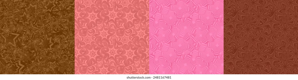 Seamless geometric pattern background set