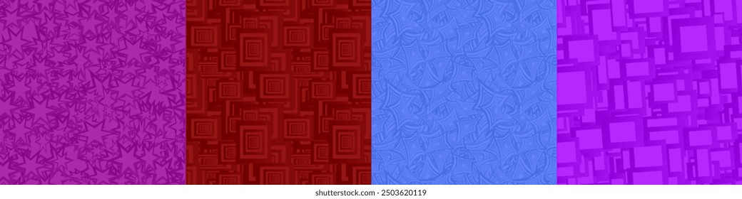 Seamless geometric pattern background set