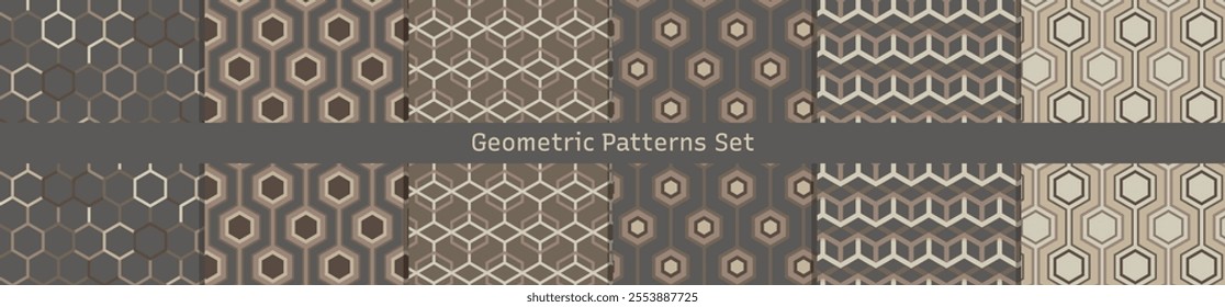 Seamless Geometric Pattern Background Set - Earth 