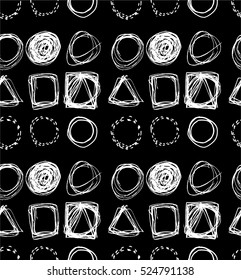 Seamless  geometric pattern background with sketch circle