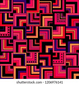 Seamless geometric pattern  background with squares, circles and triangles