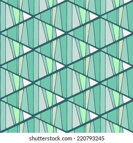 Seamless geometric pattern. Background with striped green rhombs.