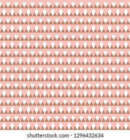 Seamless geometric pattern. Background with triangles in color live coral. Vector illustration.