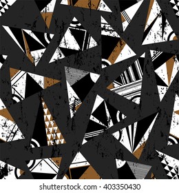 seamless geometric pattern background, with triangles, circles, 