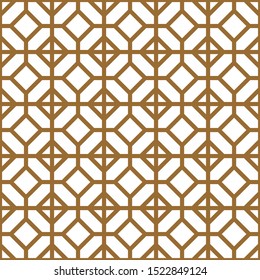 Seamless geometric pattern. Pattern background vector.Gold and white.Thick lines