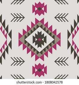  Seamless geometric pattern background. Vintage multi color pattern in African tribal style. Endless pattern can be used for ceramic tile, wallpaper, linoleum, textile, web page background.