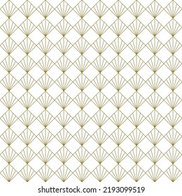 Seamless geometric pattern based on japanese style Kumiko.Gold lines.For design template,textile,fabric,wrapping paper,laser cutting and engraving.