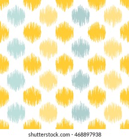 Seamless geometric pattern, based on ikat fabric style. Vector illustration.