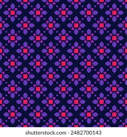 Seamless geometric pattern with beautiful floral shapes. Suitable for various design purposes of textiles, tiles, wallpapers, backgrounds, etc.