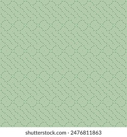 Seamless Geometric pattern. Beautiful green wave circle pattern designs suitable for Backgrounds, Interiors, Textiles, Tiles, Wallpapers, Printing, Textures, Fabrics, Cover, etc. EPS 10