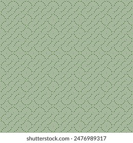 Seamless Geometric pattern. Beautiful green wave circle pattern designs suitable for Backgrounds, Interiors, Textiles, Tiles, Wallpapers, Printing, Textures, Fabrics, Cover, etc. EPS 10