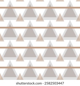 Seamless geometric pattern with beige triangles