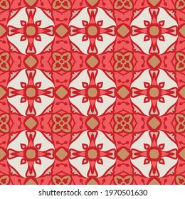 Seamless geometric pattern in beige, yellow and red for decoration. Print for paper, tiles, textiles. Home  decor, interior design, cloth design.
