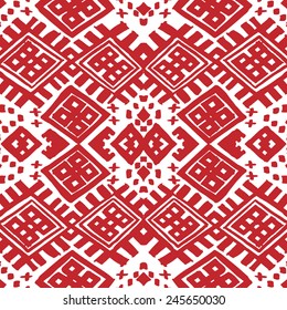 Seamless geometric pattern in belorussian style. Tribal ethnic texture. Vector illustration hand drawn.