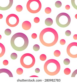 Seamless geometric pattern with big and small circle. Vector illustration.
