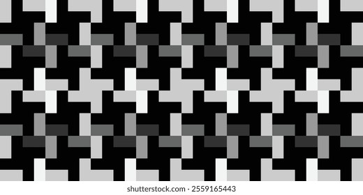 Seamless geometric pattern of black and gray woven shapes. Perfect for printing and design