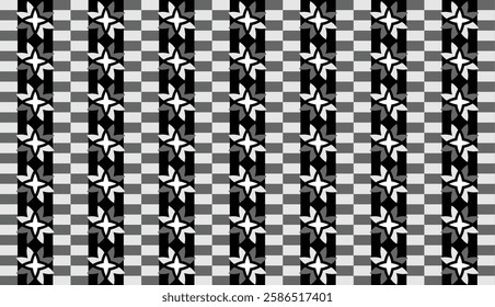 Seamless geometric pattern with black and gray color scheme