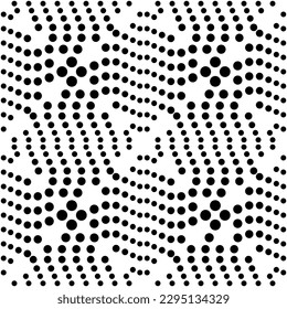 Nahtloses geometrisches Muster mit schwarzen Polka-Punkten. Vektorkunst.