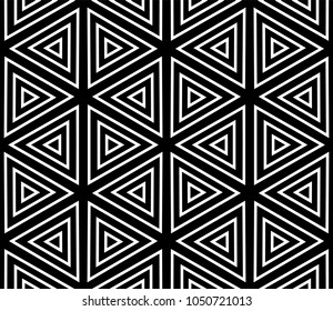 Seamless geometric pattern with black and white triangles