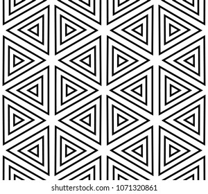 Seamless geometric pattern with black and white triangles