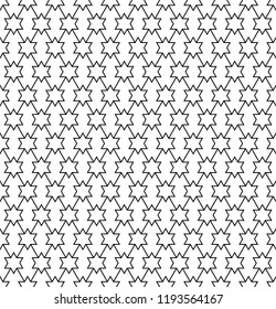 Seamless geometric pattern in black and white in thin lines.