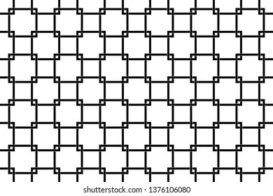 seamless geometric pattern black and white square background, vector, illustration