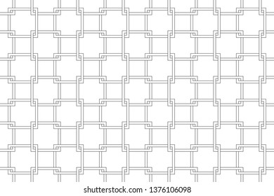 seamless geometric pattern black and white square background, vector, illustration
