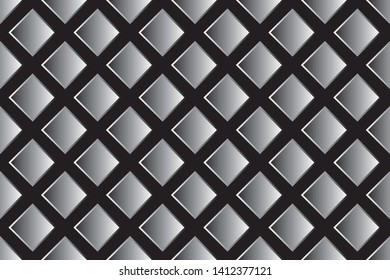 seamless geometric pattern black and white square background, vector, illustration