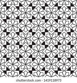 Seamless geometric pattern. Black and white. Suitable for printing, wallpaper and background.