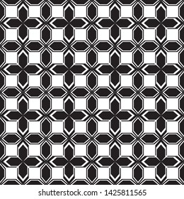 Seamless geometric pattern. Black and white. Suitable for printing, wallpaper and background.