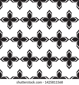 Seamless geometric pattern. Black and white. Suitable for printing, wallpaper and background.