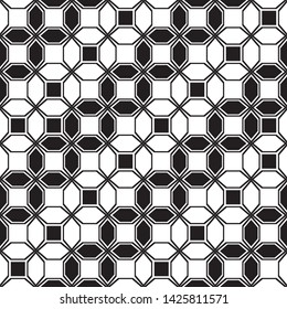 Seamless geometric pattern. Black and white. Suitable for printing, wallpaper and background.