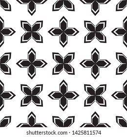 Seamless geometric pattern. Black and white. Suitable for printing, wallpaper and background.