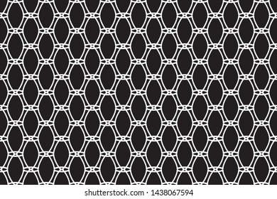 seamless geometric pattern black and white hexagon background. vector, illustration