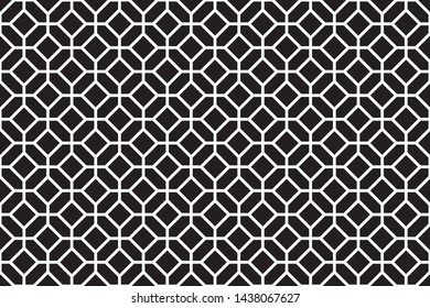 seamless geometric pattern black and white hexagon background. vector, illustration