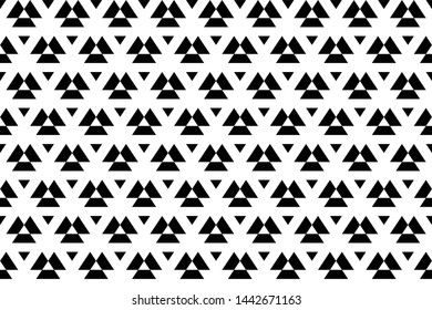 seamless geometric pattern black and white triangle background, vector, illustration