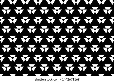 seamless geometric pattern black and white triangle background, vector, illustration