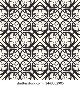 Seamless geometric pattern. Black and white ornamental background. Endless repeating ornate modern art deco texture for wallpaper, packaging, banners, invitations, business cards, fabric prints