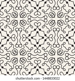 Seamless geometric pattern. Black and white ornamental background. Endless repeating ornate modern art deco texture for wallpaper, packaging, banners, invitations, business cards, fabric prints