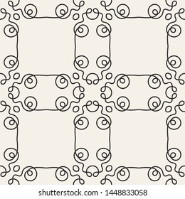Seamless geometric pattern. Black and white ornamental background. Endless repeating ornate modern art deco texture for wallpaper, packaging, banners, invitations, business cards, fabric prints